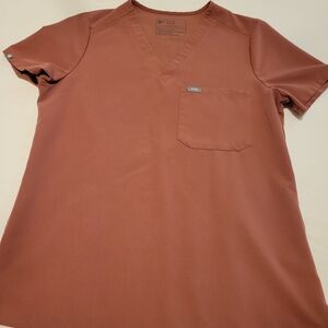 FIGS Women's V-Neck Scrub Top in Mauve